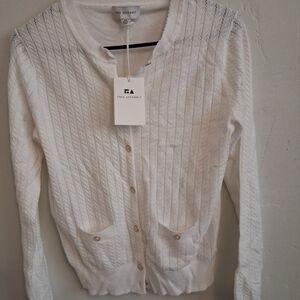 Free Assembly Women's Classic White Cardigan